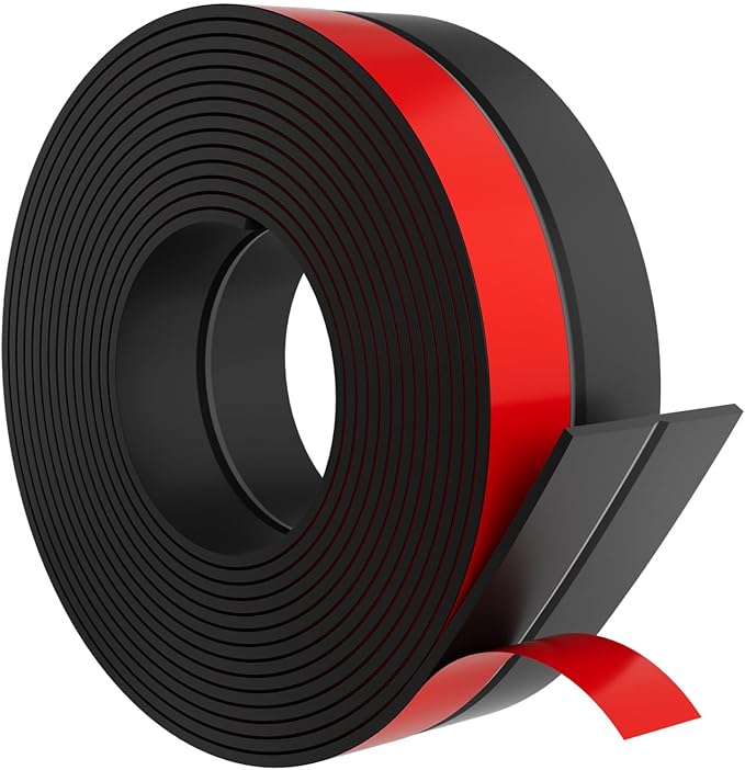 Heavy-Duty 20 ft x 3 in Weather Stripping, Extra Thick 2mm Door Draft Stopper Silicone Seal Strip for House and Glass Shower Doors for Collision and Side Gaps of Door and Windows, Black