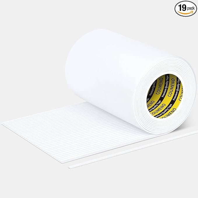 Caulk Sealing Strip for Tiles Bathtub Bathroom Toilet Kitchen,Wall,Corner, Gap Filling Self Adhesive Tape, 0.2in x 6.56FT x 19Strips(125FT Total) Seal Strips for Small Gaps (White)