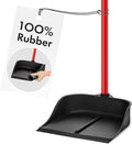 Dustpan with Handle by Ravmag- Solid Natural Rubber Construction- 29” Long Handled Dust Pan- Stand Up Design- Accommodates Any Broom/Hand Brush- Best Dustpans for Home (2 Piece Long Handle)