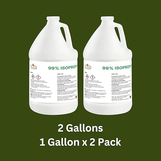 99% Pure Isopropyl Alcohol, 99 Percent IPA 1 Gallon, USP Grade, Made in The USA (2 Gallons / 256 oz)