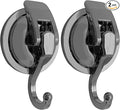 Heavy Duty Suction Cup Hooks for Shower, Bathroom Robe - Reusable, No Hole Punched, for Garland Decoration (Silver Grey, 2 Pack), XPG-TSX1