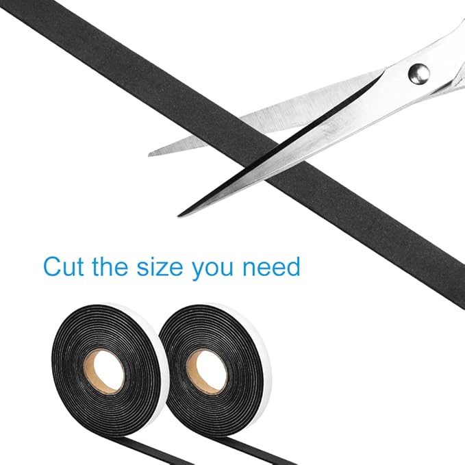 Seal Foam Tape,1/2 Inch W x 1/16 Inch T Weather Stripping for Door and Window, High Density Single Sided Closed Cell Door Insulation Weather Strip,2 Rolls 16FT Long Each