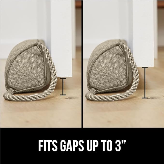 GORILLA GRIP Door Draft Stopper for Bottom of Doors, Weather Stripping Seal Blocks Hot Air, Noise, Bugs, Keeps Cold AC in, Sound Proofing Easy Install Gap Filler, Home Essentials, 38 Inch, Beige