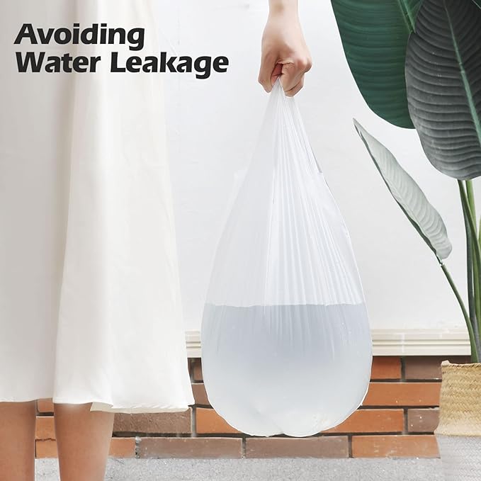 2-4 Gallon Portable Trash Bags,120 Counts Thicken portable Small Garbage Bags for Office, Kitchen,Bedroom Trash Can,Strong Trash Bags（White）