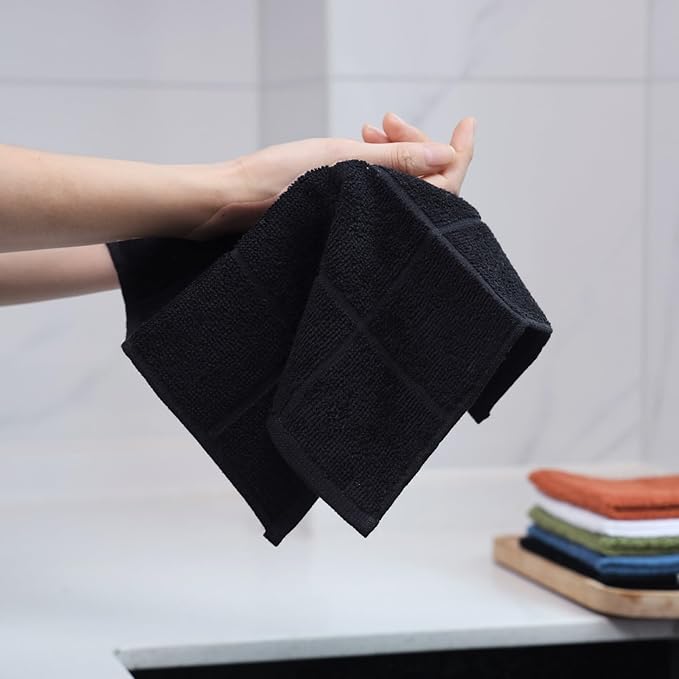 Glynniss Dishcloths Kitchen Highly Absorbent Dish Rags 100% Cotton Dish Cloths for Washing Dishes, Cleaning (Green White, 11x11)