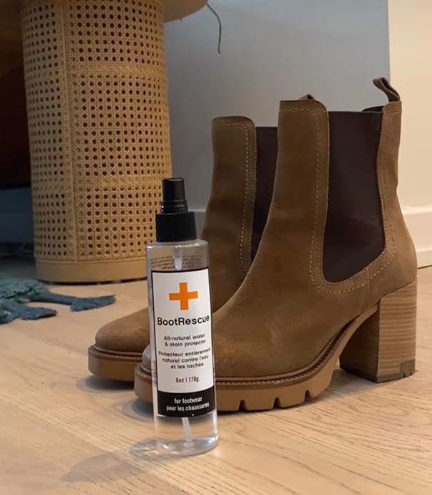 Boot Rescue All-Natural Protector Spray | Premium Waterproof + Stainproof Spray for Leather, Suede & Fabric | Protect Boots, Shoes & Bags | 6oz/170mL