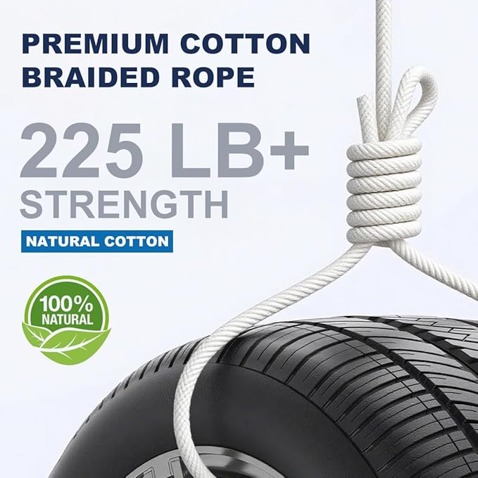 PerkHomy 500lb Cotton Rope 3/16" (5mm) 50 ft Multi Purpose Utility Diamond Braided Cord, Natural Cotton for Clothes Line Camping Crafting Flag Pole, Natural White