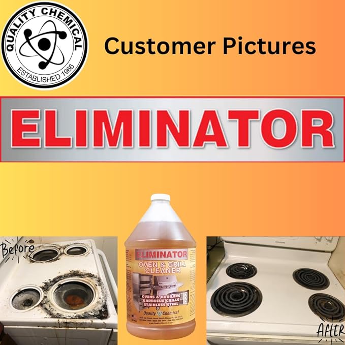 Quality Chemical Oven Cleaner & Grill Cleaner - Heavy-Duty/Fast Acting & Easy to Use/Degreaser/Heavy Duty Oven Cleaner/Best Oven Cleaner/Made in USA - 128 oz (Pack of 1)