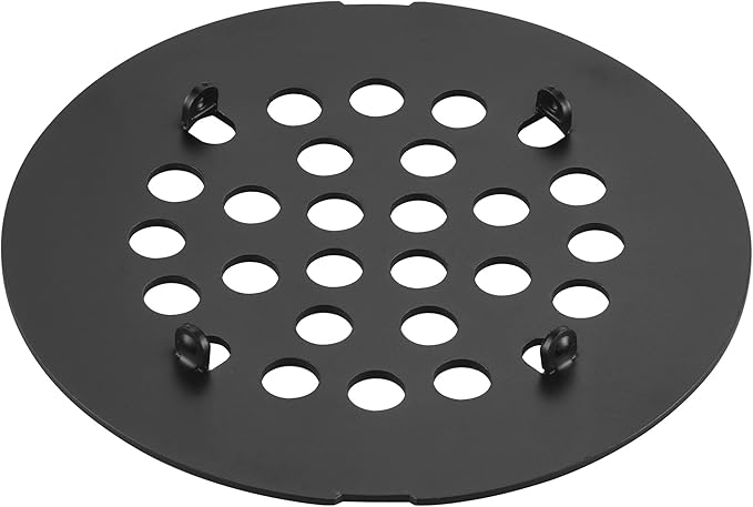 rrajj 4-1/4 (4.25) Inch(108mm) Round Snap-in Shower Floor Drain Cover Replacement Cover (Black)
