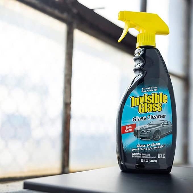 Invisible Glass 92164-4PK Premium Glass and Window Cleaner for Auto and Home Cleans Glass, Windows, Windshields, and More, Streak-Free, Ammonia-Free, Tint-Safe, 22 fl oz (Pack of 4)
