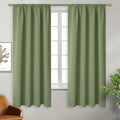 BGment Olive Green Blackout Curtains 63 Inch Length for Bedroom - Rod Pocket Thermal Insulated Room Darkening Drapes for Living Room Office, 52 x 63 Inch, 2 Panels