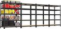 PrimeZone 36" x 16" x 72" Heavy Duty Storage Shelves - 5 Tier Adjustable Garage Storage Shelving, Metal Storage Utility Rack Shelf Unit for Warehouse Pantry Closet Kitchen, Black, 4 Pack