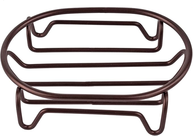 Soap Dish for Shower Bathroom Bar Soap Holder, Stainless Steel Self-draining Soap Rack Tray Saver Sponge Holder for Kitchen, Bath, Tub, Easy Cleaning, Extend Soap Life, Oval Bronze-1 Pack