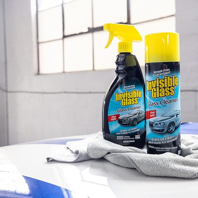 Invisible Glass 91164-4PKPremium Aerosol Glass and Window Cleaner for Auto and Home Cleans Glass, Windows, Windshields, and More, Streak-Free, Ammonia-Free, Tint-Safe, 19 oz (Pack of 4)