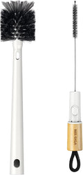 MR.SIGA Water Bottle Brush and Straw Cleaner Brush, Long Handle Bottle Cleaner Brush, 2 in 1 Bottle Cleaning Brush for Sports Bottles, Baby Bottles, Mugs, Straws