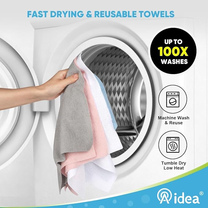 AIDEA Microfiber Cleaning Cloth 165 Sheets 3 Roll, Grey Microfiber Towels for Cars, Shop Towels, Shop Rags Washable, Cleaning Rags for Automotive, Mechanic, Workshops, House,11×9"