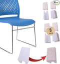 Rectangle U Shaped Chair Leg Tips Caps with Felt Pads,Furniture Feet Protector Slide Smoothly Glides No Scratches No Noise Protect Hardwood Floor,Fit 14mm(9/16inch) Diameter Tubular Leg (White 8PCS)
