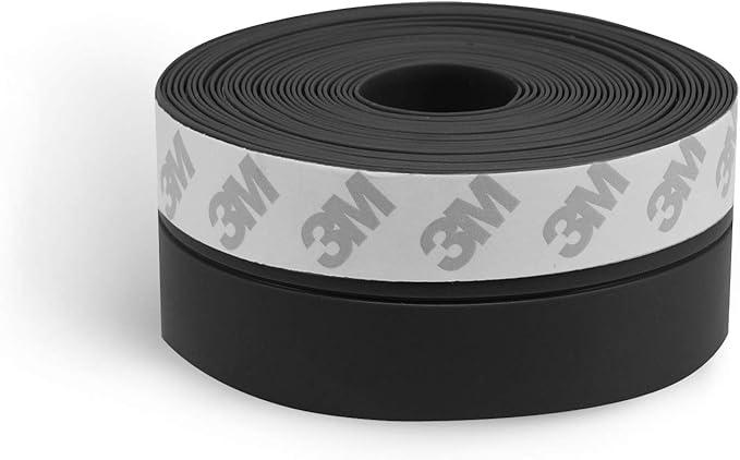 TAROSE Weather Stripping, Silicone Door Seal Strip Door, 16 Feet Long Black (Width 25mm)