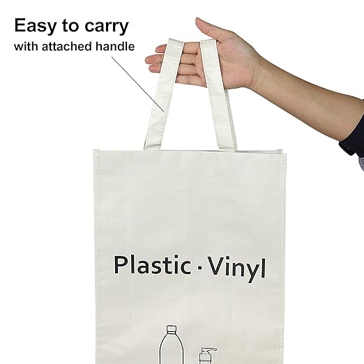 Recycling Bin, Separate Large Recycle Bins for Kitchen - Indoor Home Trash Bin, Recyclable Waste Trash Sorting Organizer, Durable, Washable, Affordable Recycle Bags, 2 Pack