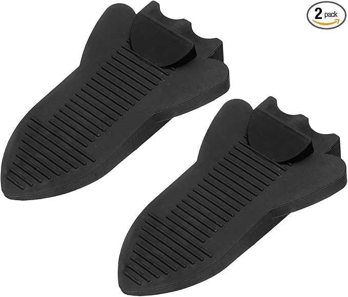 uxcell 2 Pcs Door Stoppers for Bottom of Door, Rubber Stackable Door Stopper Wedge Anti-Slip, 2.13 Inch, Black