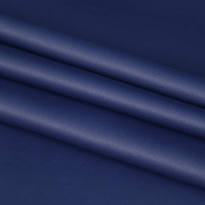 DWCN French Door Curtains – Rod Pocket Thermal Blackout Curtain for Doors with Glass Window, Kitchen and Patio Doors for Privacy, 25 X 72 Inches Long, 1 Curtain Panel with Tieback, Navy Blue