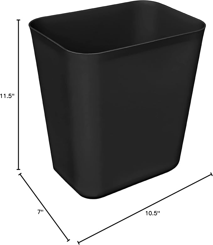Nipogear 3 Gallons Efficient Trash Can Wastebasket, Fits Under Desk, Kitchen, Home, Office (Black, 3 Gallons)