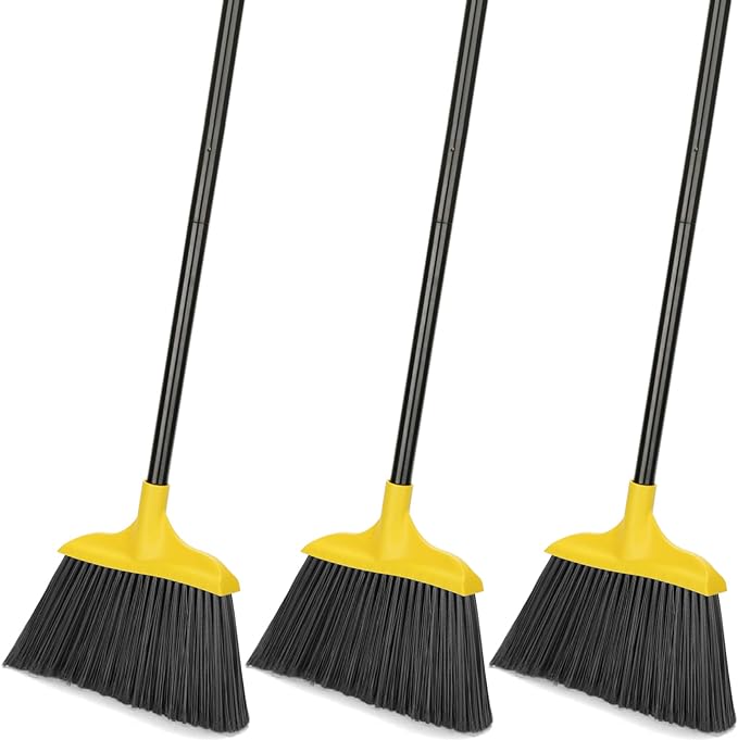 Kefanta 3 Pack Outdoor Broom Heavy-Duty Indoor Commercial Brooms 54 Inches for Courtyard Garage Restaurant Lobby Patio Mall Market Office Shop Home Kitchen Office Floor