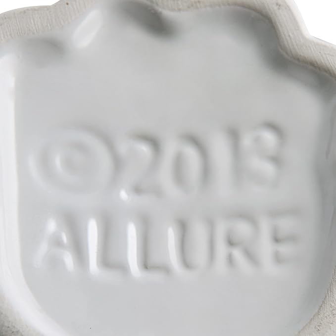 Allure Home Creation Cat 3-Piece Ceramic Toilet Brush Holder & Soap Dispenser - White Plastic Scrub Brush Included