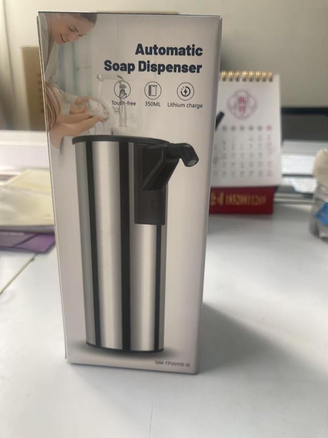 Automatic Soap Dispenser Touchless 11.8oz/350ml Four-Level Adjustable Dispenser Volume，Stainless Steel Material,Battery Powered for Wide Compatibility in Kitchen, Bathroom, Hotel & Office