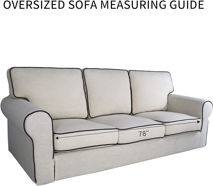 PureFit Reversible Quilted Sofa Cover, Water Resistant Slipcover Furniture Protector, Washable Couch Cover with Non Slip and Elastic Straps for Kids, Pets (Oversized Sofa, Light Gray/Ivory)
