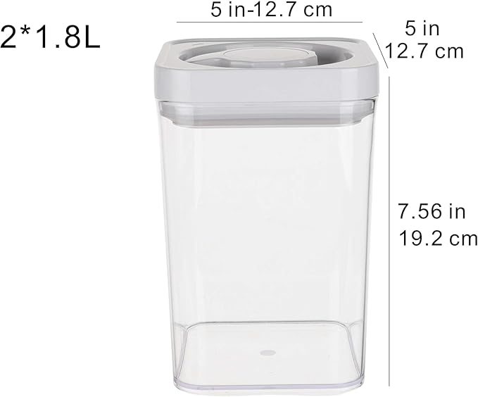 Amazon Basics Airtight Food Storage Containers, BPA Free, with Twist/Turn Lids, for Kitchen Pantry Organization, 10-Piece Square Set, Clear Plastic
