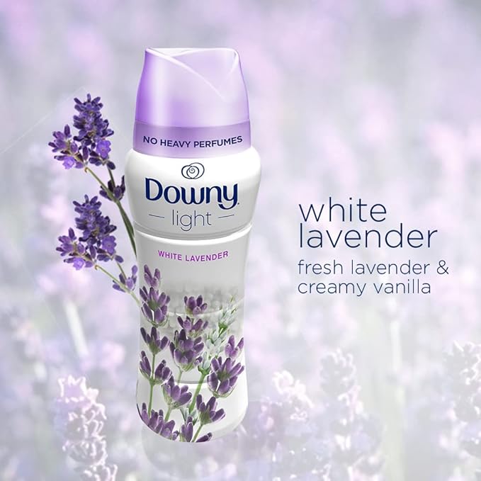 Downy Light Laundry Scent Booster Beads for Washer, White Lavender, 24 oz, with No Heavy Perfumes