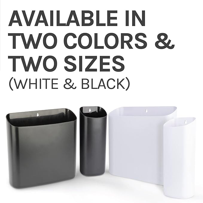 JS Jackson Supplies Black Lint Bin with Magnetic Back, Large Space Saving Trash Bin and Organizer for Laundry Room and Kitchen, Wall Mountable