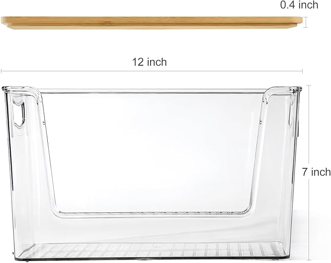 Pantry Organizers Storage, 2 Pack Stackable Kitchen Counter Bins for Onion Potato Garlic, Fruit Vegetable Produce Storage Space-Saving Countertop Organizer (12" x 7" x7")