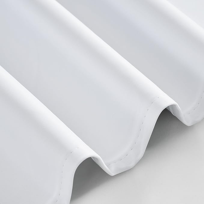 PONY DANCE White 100% Black Out Curtains 72 inch Length, Thermal Insulated Window Treatment Blacout Drapes for Bedroom, Room Darkening Noise Reducing Curtains for Living Room(2 Panels, 34 inches Wide)