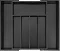 Utoplike Bamboo Silverware Drawer Organizer, Expandable Kitchen Utensils Drawer Organiser, Cutlery Tray Dividers, Flatware Caddy Drawer Insert, Office Supplies, Black 5-7 Slot