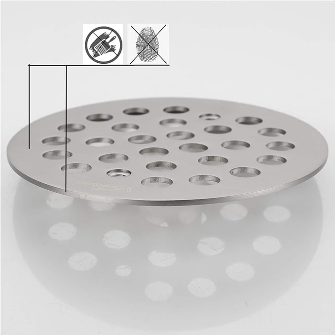 4-Inch Screw-in Shower Drainer Cover Replacement Floor Strainer Floor Drain Brushed Nickel