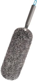 Microfiber Duster with Washable and Reusable Duster Head, Microfiber Dusters for Household Cleaning, Gray
