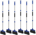 Kefanta 6 Pack Heavy Duty Broom Indoor/Outdoor Commercial Brooms Angle Broom 53 inches for Courtyard Garage Restaurant Lobby Patio Shop Home Kitchen Office Floor