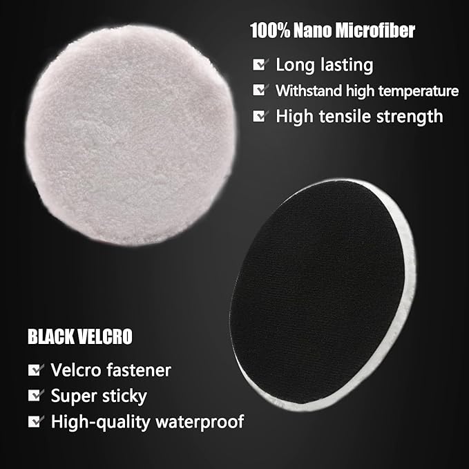 Buffing Polishing Pads, ZFE 7Pcs 6"(150mm) Waffle Foam Buffing Pads Polishing Pads Wool Pad Kit for 6Inch Backing Plate RO/DA/GA Car Polisher Boat Compounding, Polishing and Waxing
