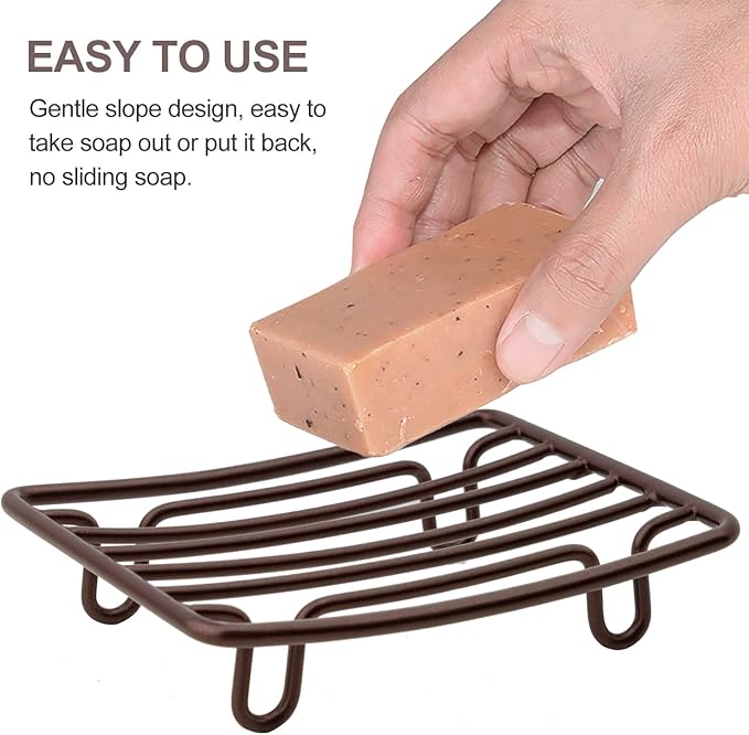 Bar Soap Dish Holder for Shower Bathroom Stainless Steel Rust Proof Self Draining, Bronze-2 Pack