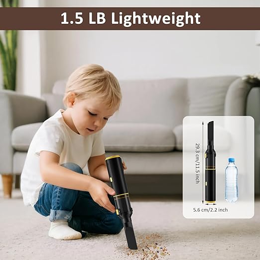 Cros 4-in-1 Mini Cordless Vacuum Cleaner, 21kPa Powerful Suction, Portable Handheld Vacuum for Car & Home, Type-C Rechargeable, Compact & Lightweight