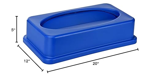 Alpine 23 Gallon Slim Trash/Recycling BIN Swing LID Blue