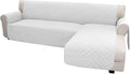 Easy-Going Sofa Slipcover L Shape Sofa Cover Sectional Couch Cover Furniture Protector Mat for Pets Dog Cat (Small, White/White)
