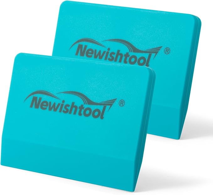 NEWISHTOOL Soft Silicone Small Squeegee for Vinyl, 2 PCS PPF Tools Window Tinting V-Blade Scraper for Window Film Application, Car Paint Protective Film Installation & Water Removal