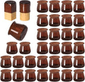 32 Pcs Silicone Chair Leg Floor Protectors for Hardwood Floors, Brown Felt Bottom Chair Leg Covers, Free Moving Table Leg Covers, Stool Leg Protectors Caps（Large fit : 1.3'' - 2''）