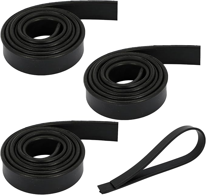 4 Rolls Rubber Replacement Blades, 41 Inch Squeegee Blade x3, 18 Inch x1, Silicone Squeegee Rubber Refill for Windows, Glass, Shower Doors Cleaning