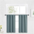 RYB HOME Small Curtains Blackout - Privacy Energy Efficiency Mini Curtains for Kids Bedroom RV Camper Windows Trailer Bathroom Kitchen Cabinet Door Window, W 29 x L 36, Dusty Blue, 2 Panels