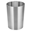 mDesign Stainless Steel Round Metal Trash Can, Small 4 Gallon Wastebasket, Garbage Basket Bin for Bathroom, Bedroom, Kitchen, or Home Office, Holds Waste and Recycle, Mirri Collection, Brushed