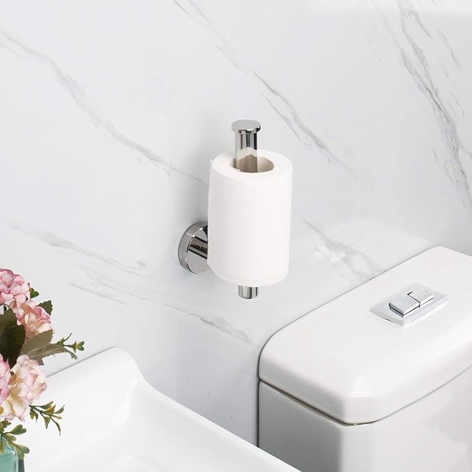 NearMoon Bathroom Toilet Paper Holder, Premium SUS304 Stainless Steel Rustproof Wall Mounted Toilet Roll Holder for Bathroom, Kitchen, Washroom (1 Pack, Chrome Finish)